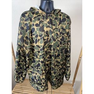 Vintage Rainskins Duck Camo Waterproof Hunting Rainwear Jacket Size XL